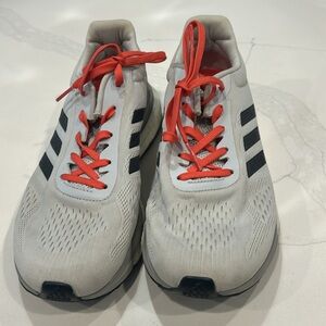 Adidas Boost women's size 9 Gray with coral/pink shoelaces GUC